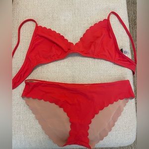 J Crew Scalloped Bikini size S
